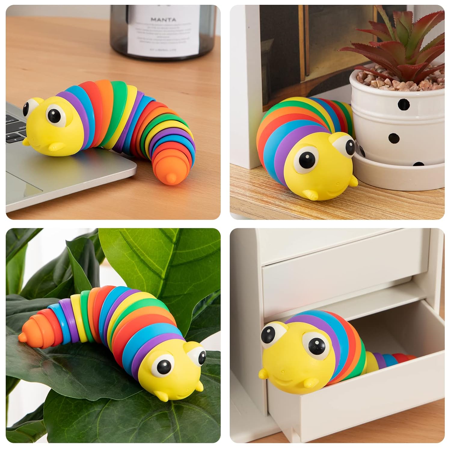 3D Rainbow Color Plastic Slug Fidget Toys, Stress Relieving Toy, Sensory Slug Toy for Boys and Girls, Finger slug Toy, for Autistic, Caterpillar Fidget Toys Stress Relief Gifts for Toddlers Kids Adults (1 Pc) 3D Rainbow Color Plastic Slug Fidget Toys, Stress Relieving Toy, Sensory Slug Toy for Boys and Girls, Finger slug Toy, for Autistic, Caterpillar Fidget Toys Stress Relief Gifts for Toddlers Kids Adults (1 Pc)